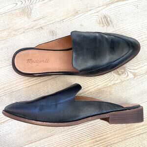 Madewell Frances Leather Mule Loafer | Black Size 11